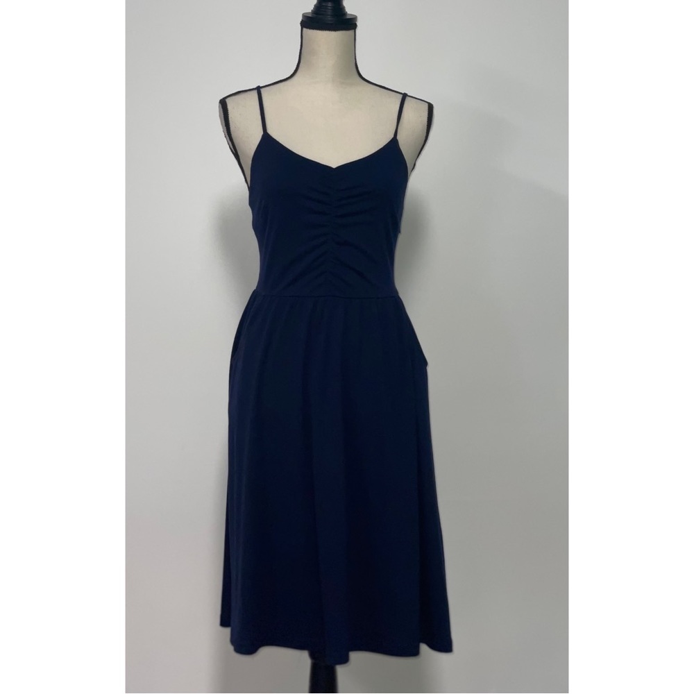 Navy Sleeveless Spaghetti Strap Dress